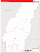 West Carroll Parish (County), LA Digital Map Red Line Style